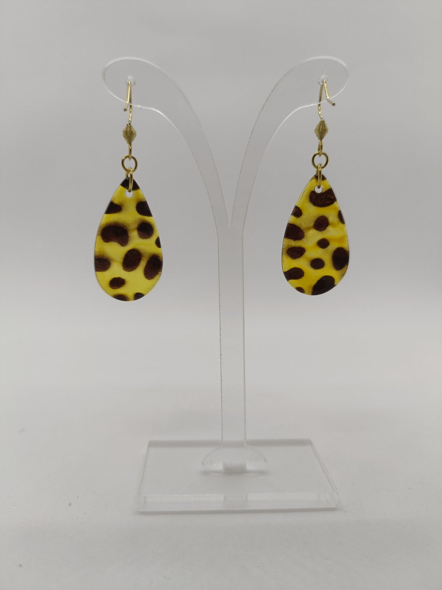 Boucles d'oreilles goutte léopard