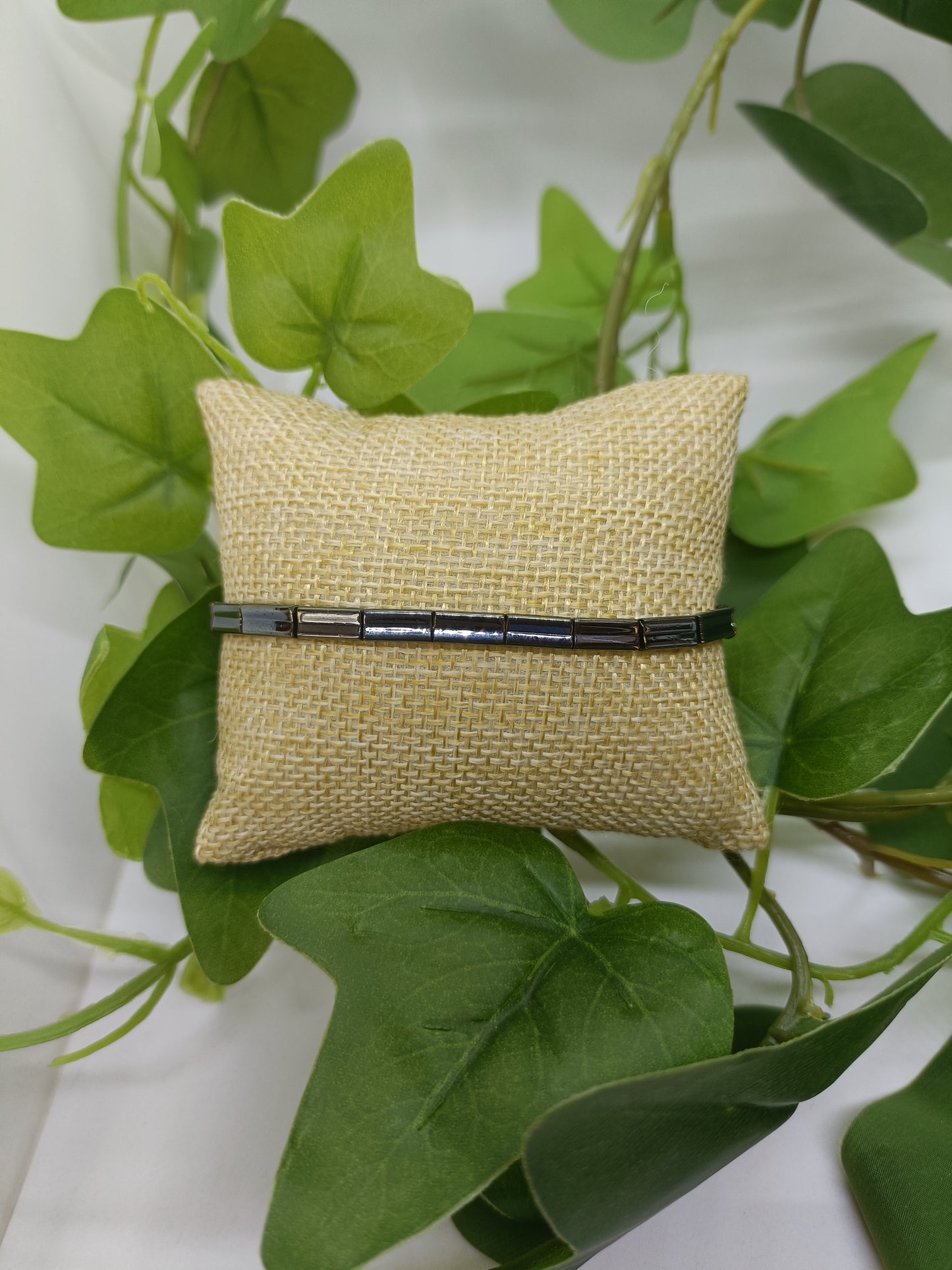 Bracelet perles plates