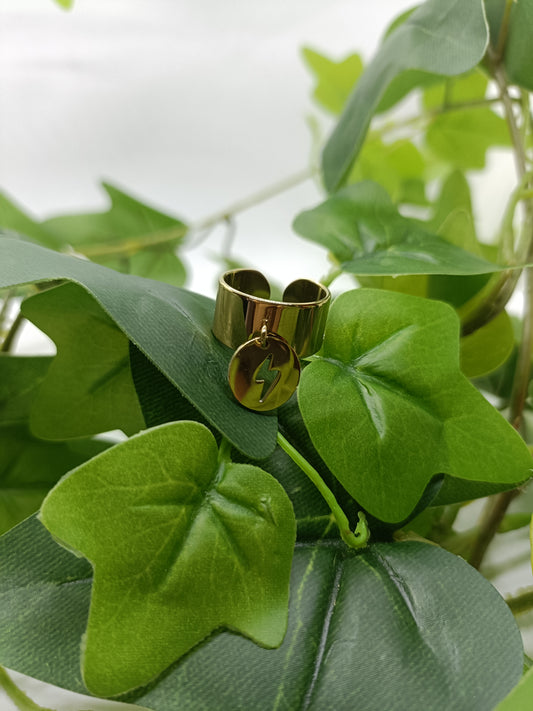 Bague anneau large à breloque