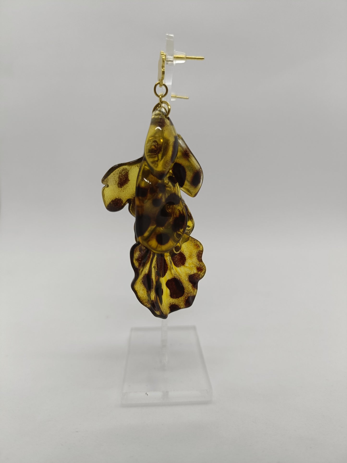 Boucles d'oreilles pétales léopard