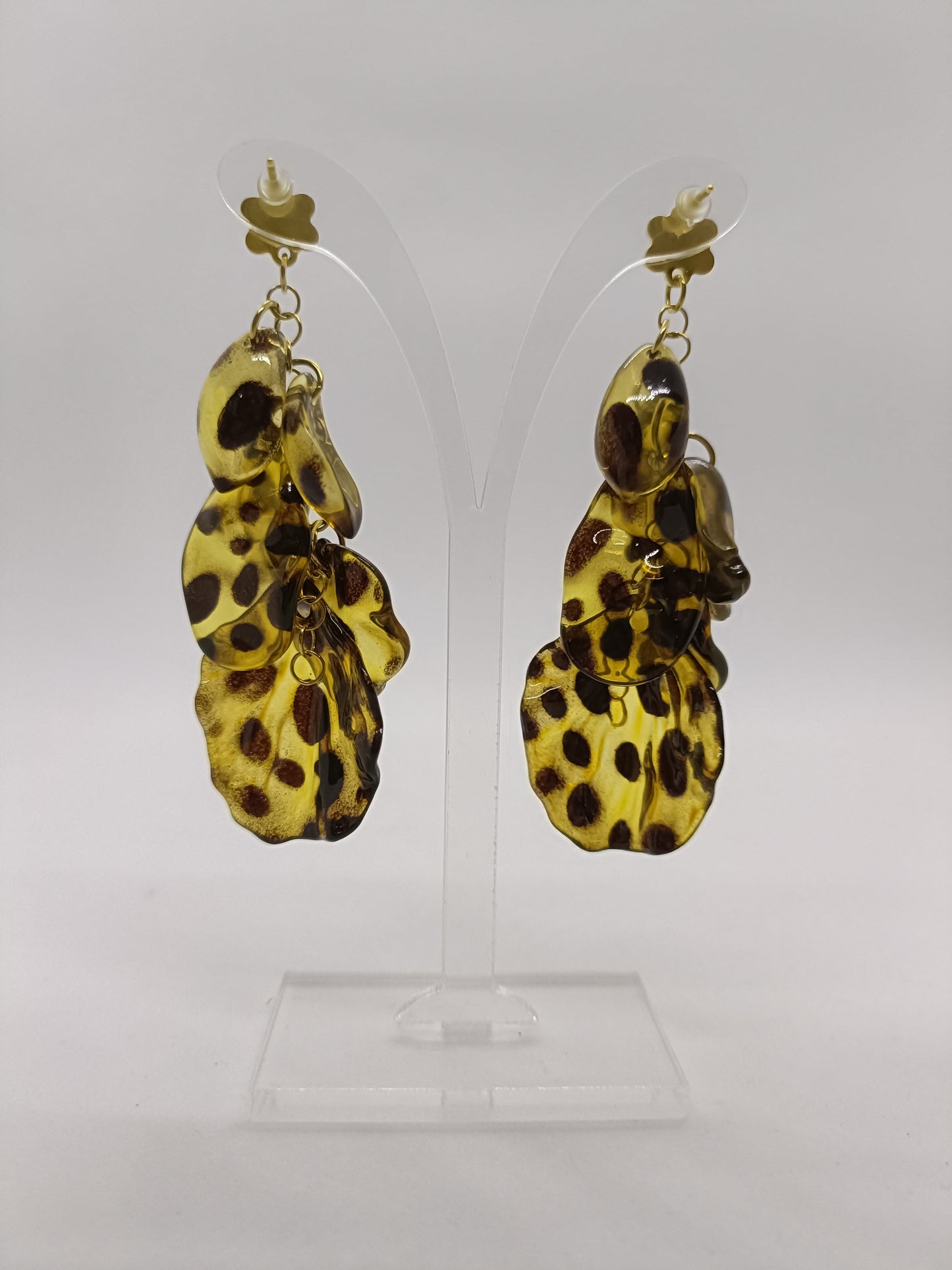 Boucles d'oreilles pétales léopard