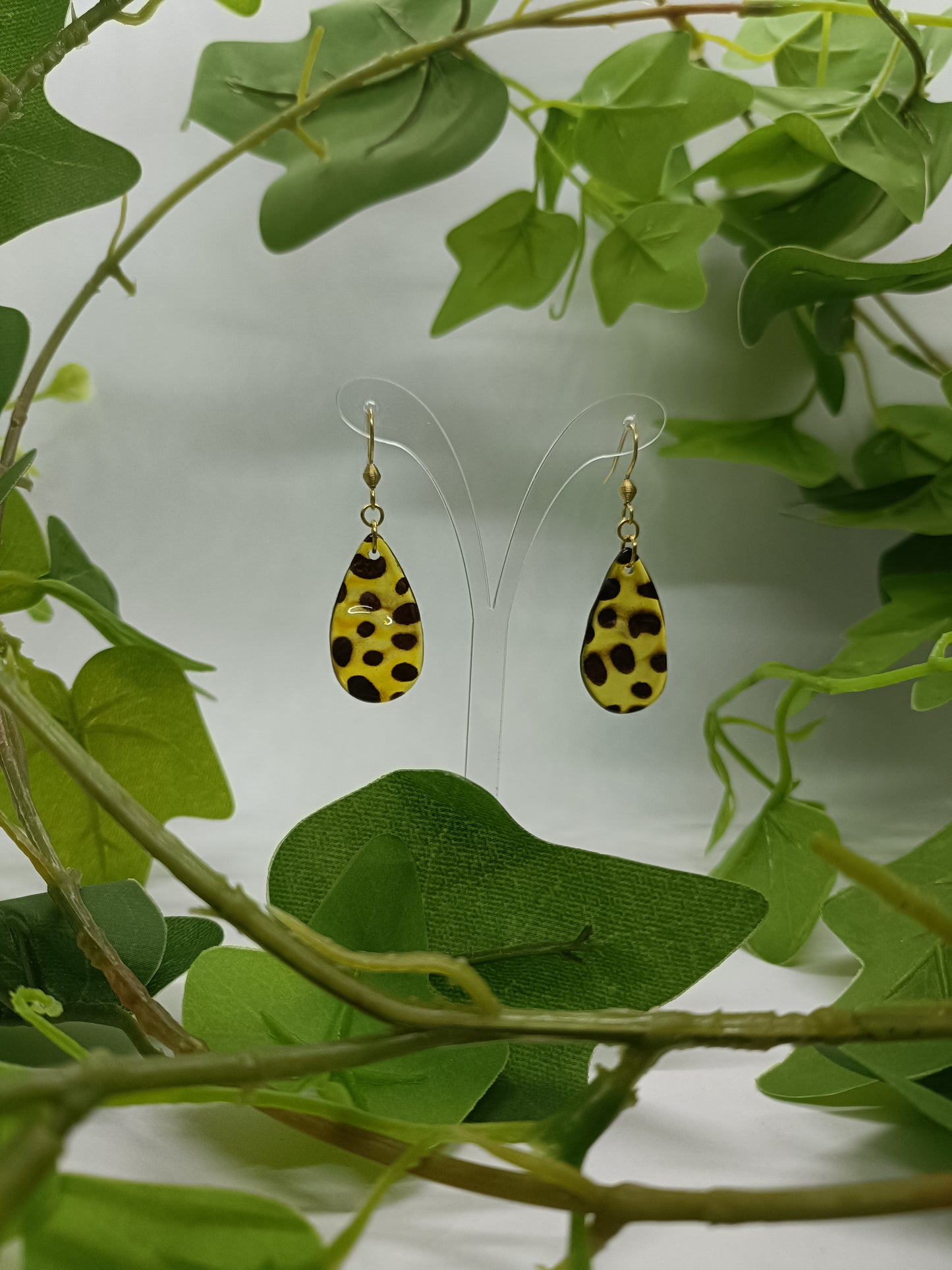 Boucles d'oreilles goutte léopard