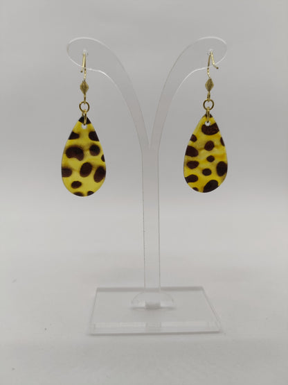 Boucles d'oreilles goutte léopard